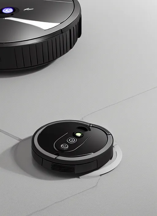 Image similar to A Roomba with a four robot spider legs, 3D Product, professional render, studio quality, octane render
