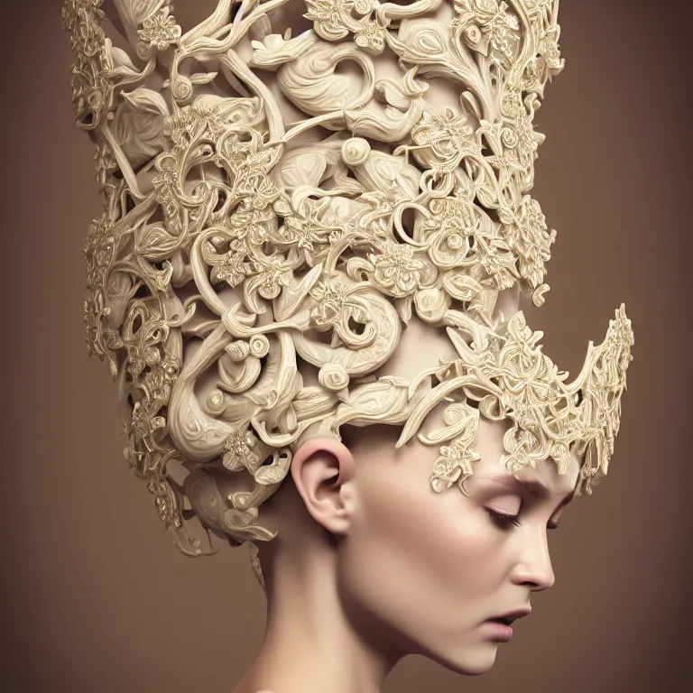 Image similar to wonderful princess of cream vines with a cream skin, ornate 8 k gorgeous intricate cream detailed, accent white lighting, dramatic light, octane render