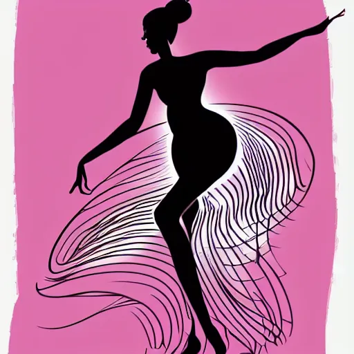 Prompt: a vector illustration of a beautiful woman dancing, complex shading, highly detailed, adobe illustrator, digital art, trending on artstation