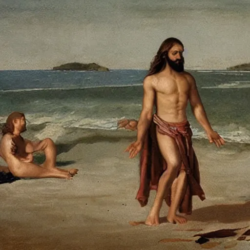 Image similar to jesus at the beach