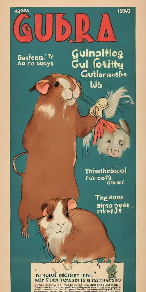 Image similar to a 1 9 2 0 s poster advertising guinea pigs