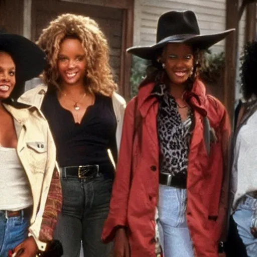 Image similar to city slickers movie reboot with all black women