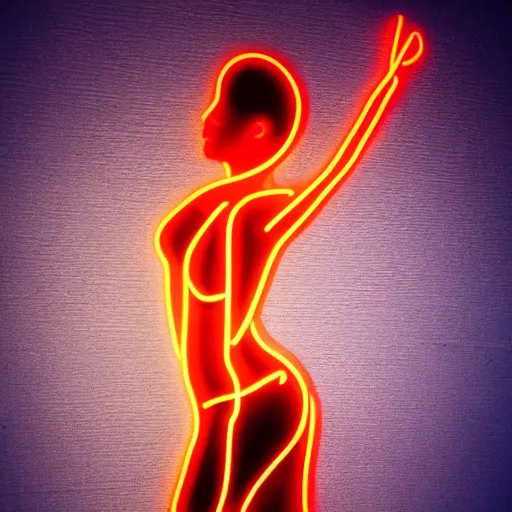 Image similar to 3 d neon art of a womens body, extremely detailed