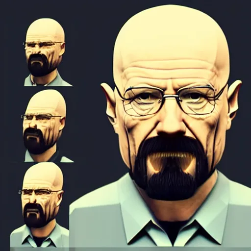 Image similar to Walter White low poly render