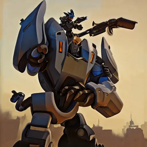 Image similar to greg manchess portrait painting of mudflap the transformer as overwatch character, medium shot, asymmetrical, profile picture, organic painting, sunny day, matte painting, bold shapes, hard edges, street art, trending on artstation, by huang guangjian, gil elvgren, ruan jia, greg rutkowski, gaston bussiere