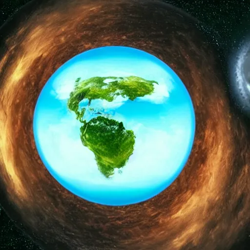 Image similar to black hole eating the earth