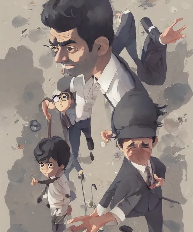 Prompt: mr bean and mr bean, ambient, studio ghibli studio key hideaki anno sakimichan stanley artgerm lau rossdraws james jean marc simonetti elegant highly detailed digital painting artstation pixiv