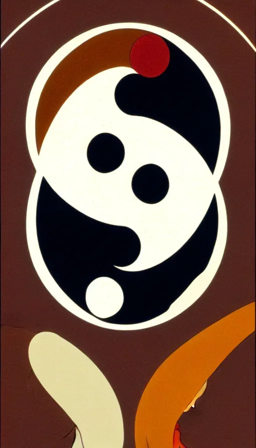 Prompt: Abstract representation of ying Yang concept, by don bluth