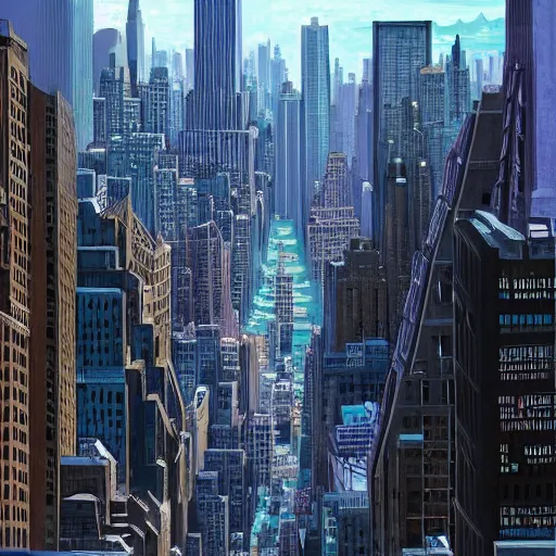 Prompt: New York City in the year 2100, futuristic, photorealistic,