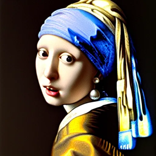 Image similar to girl with a pearl earring by h r giger