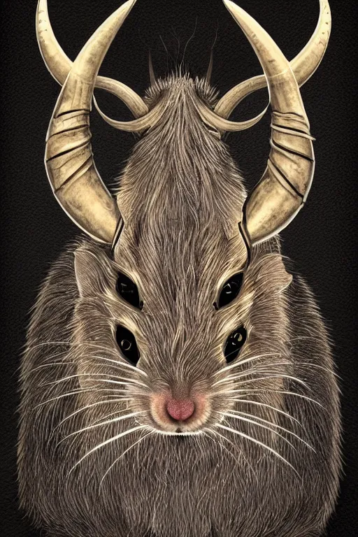 Image similar to horned rat, symmetrical, highly detailed, digital art, sharp focus, trending on art station