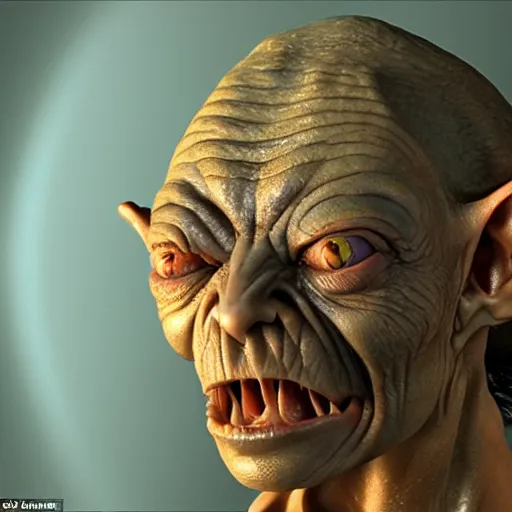 Prompt: cgi rendering of smeagol from lord of the rings
