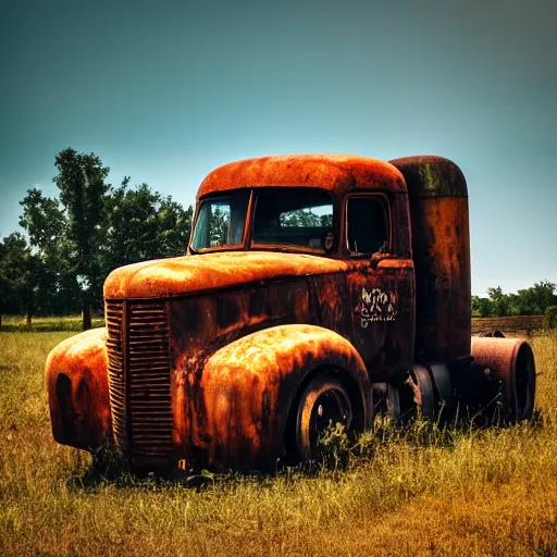 Prompt: (((Rusty))) truck, open field, 8k, photography