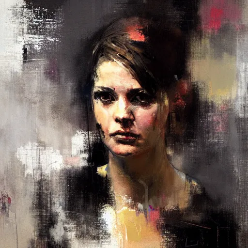 Image similar to abstract painting of woman by jeremy mann