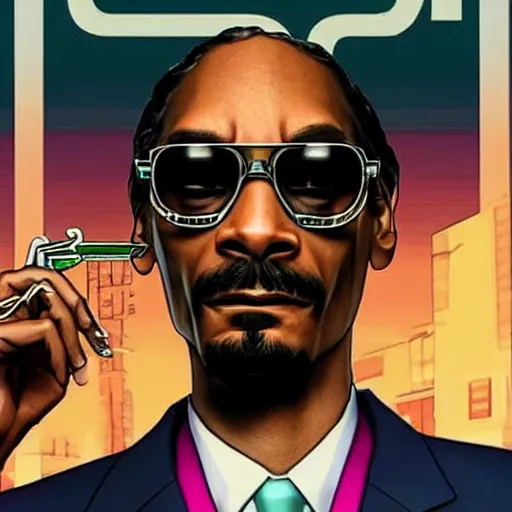 Prompt: snoop dogg in gta 5 cover