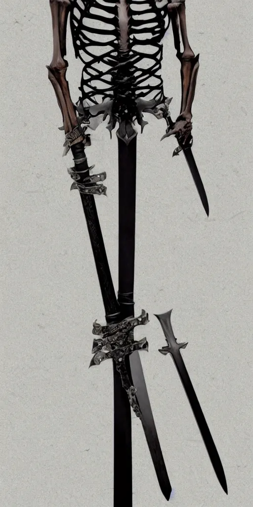 Image similar to long sword, black skeleton sword guard