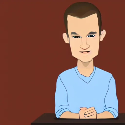 Image similar to vitalik buterin as wojack animation