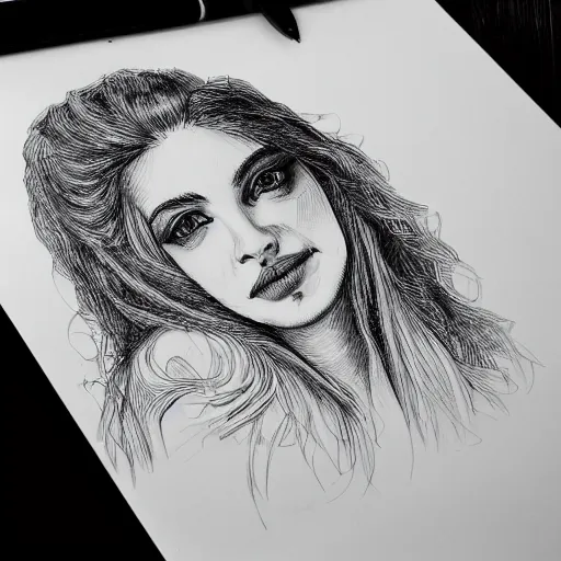 Watercolor artist sikander - Quick pen drawing with ballpoint pen  #sketchbook #sketches #sketch #sketching #pensketch #drawing #draw #art  #portrait #girl #face #beauty #model