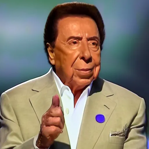 Prompt: lord silvio santos ruling the televison program on sunday ultra realistic oil on canva