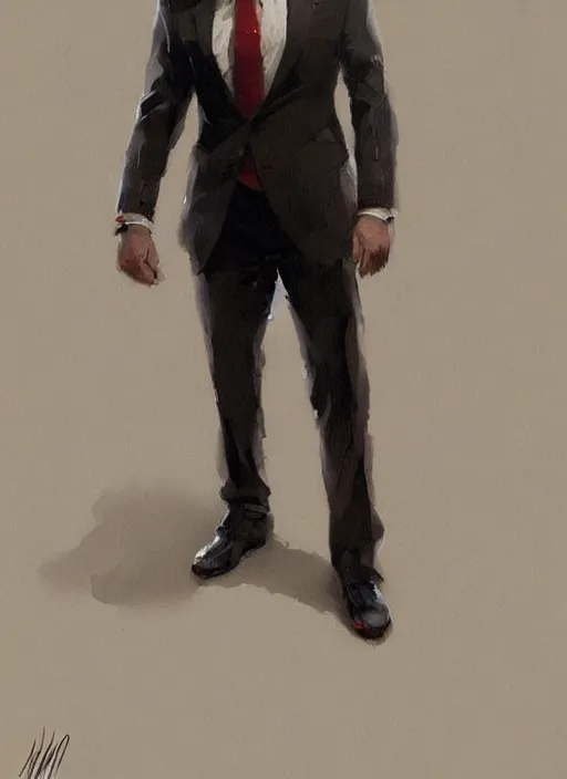 Image similar to a young male, wearing suit, by greg rutkowski, trending on artstation, masterpiece