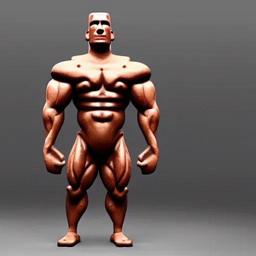 Image similar to A BodyBuilder Moai