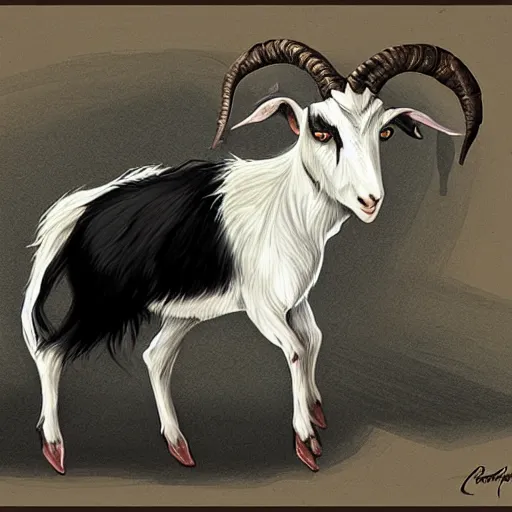 Prompt: a witch as a goat, concept art