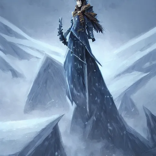 Image similar to cold portrait of pointy ice spikes rising from the ground, epic fantasy style, in the style of Greg Rutkowski, hearthstone artwork