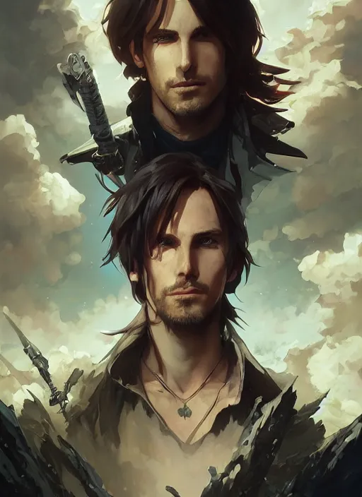 Image similar to highly detailed poster squall leonhart, stephen bliss, unreal engine, fantasy art by greg rutkowski, loish, rhads, ferdinand knab, makoto shinkai and lois van baarle, ilya kuvshinov, rossdraws, tom bagshaw, alphonse mucha, global illumination, radiant light, detailed and intricate environment