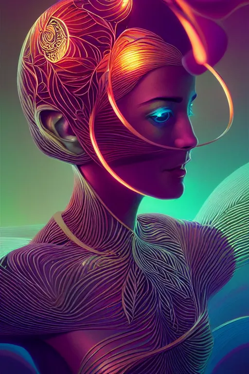 Prompt: Energetic jazz trombonist portrait, art deco, fantasy, intricate art deco leaf designs, elegant, highly detailed fractals, sharp focus, art by Artgerm and beeple and Greg Rutkowski and WLOP