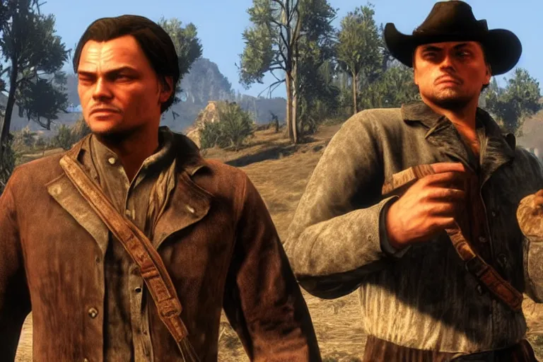 Image similar to leonardo de caprio in red dead redemption