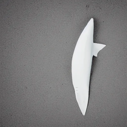 Prompt: photo of a shark fin, white background