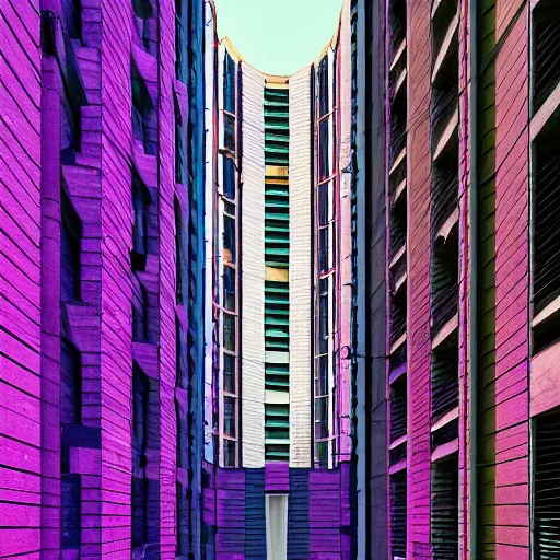 Image similar to “derelict architecture housing neighborhood , housing designed by architect Santiago Calatrava, architecture digest, building surrounded in a neo environment, neon tones, fluorescent lighting,volumetric Lighting, photorealism, high detail, golden ratio, cinematic, octane renderer”