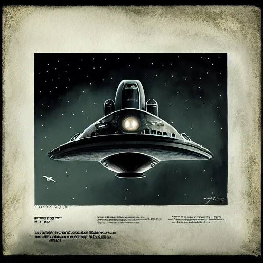 Image similar to black background, symmetry, starship enterprise, by jean - baptiste monge