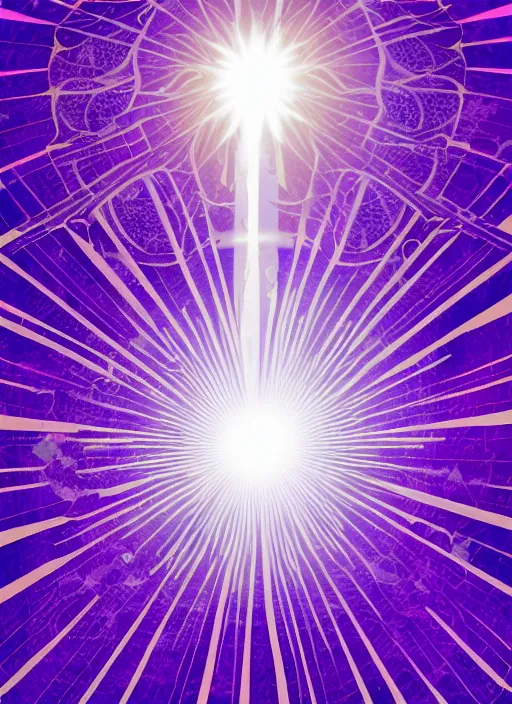 Image similar to rising sun crystals white religious dawn purple gold god rays crystals simple background graphic ultra simplified fai khadra gaika style