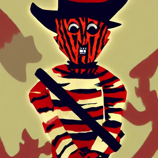 Image similar to Freddy Krueger in the art style of where the wild things go 4K quality