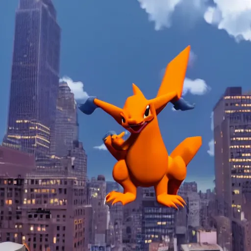 Image similar to charizard flying above new york, claymation, 8 k, hyperdetalied, cgsociety