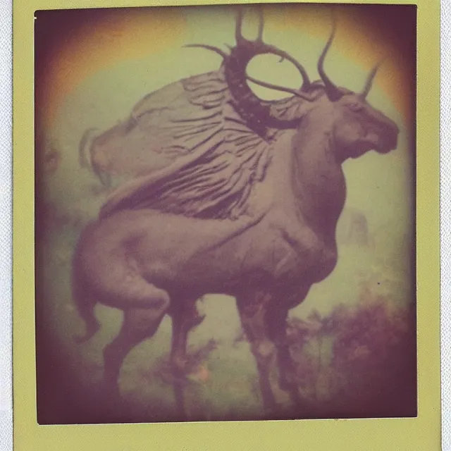 Prompt: mythical creature, vintage polaroid