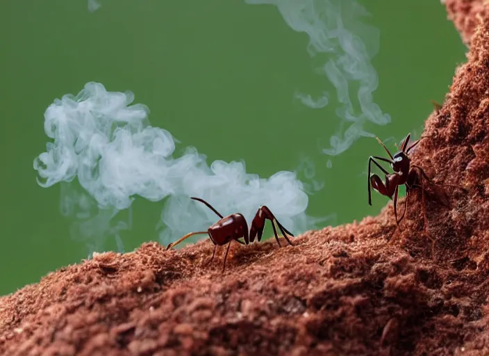 Image similar to a photo of an ant vaping