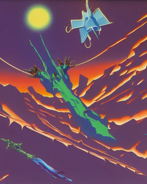 Prompt: evangelion by roger dean, 4 k, hyper detailed