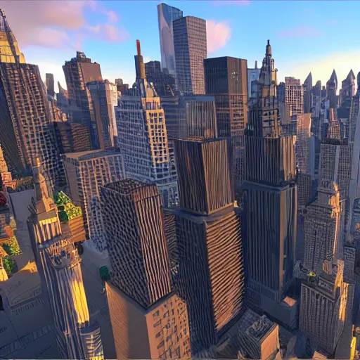 Image similar to lego model of manhattan, unreal engine 5,