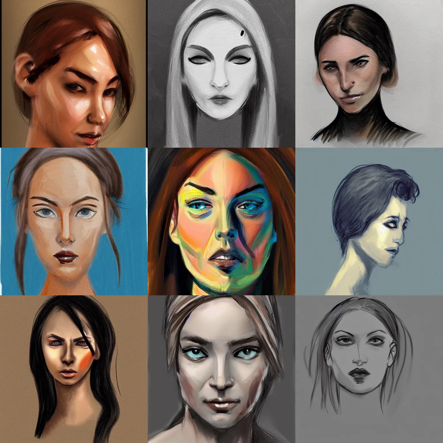 Prompt: woman, face, concept art