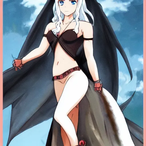 Prompt: Daenerys Targaryen, in style of a anime girl