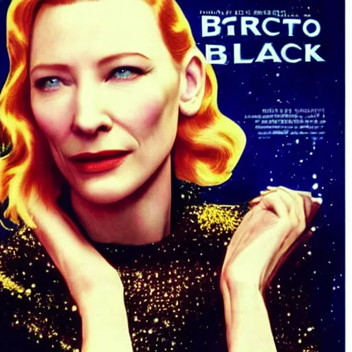 Prompt: cate blanchett ,retro, scifi, movie poster,