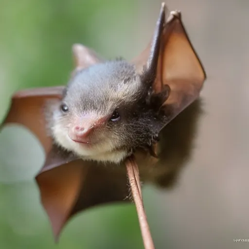 Image similar to an adorable chubby baby bat