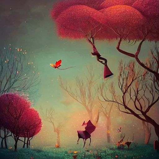 Image similar to low poly, surreal hybrid animals, nostalgia for a fairytale, magic realism, flowerpunk, mysterious vivid colors by andy kehoe and amanda clarke en un mundo de Gediminas Pranckevicius