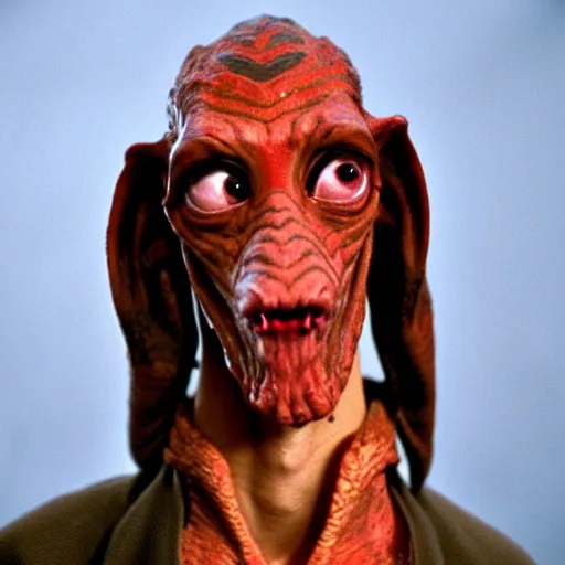 Prompt: jar jar binks, an yugoslavian war criminal, photo by reuters