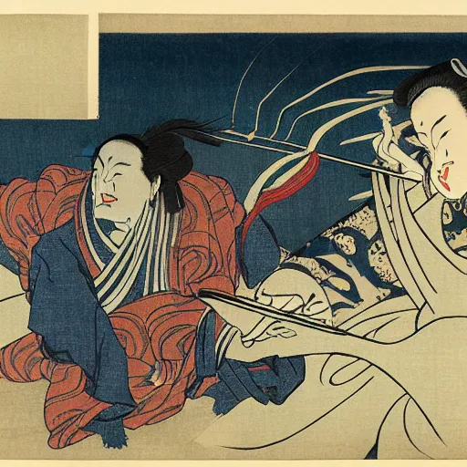 Image similar to yokai by Hokusai