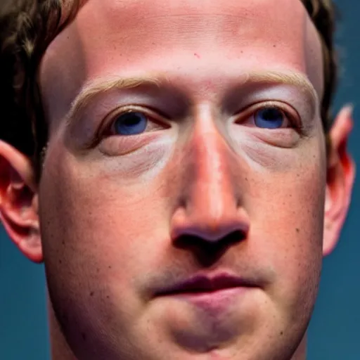 Image similar to extremely zoomed-in photo of Mark Zuckerberg