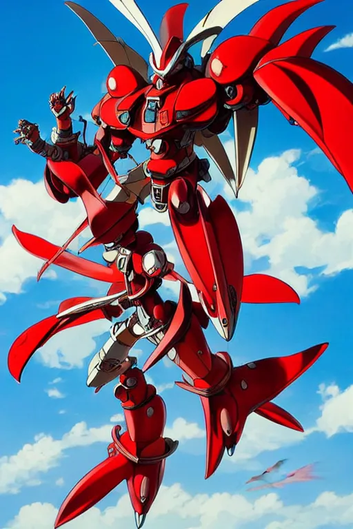 Image similar to getter robo in flight, highly detailed, d & d, fantasy, highly detailed, digital painting, trending on artstation, concept art, sharp focus, illustration, global illumination, ray tracing, realistic shaded, art by artgerm and greg rutkowski and fuji choko and viktoria gavrilenko and hoang lap, sunny