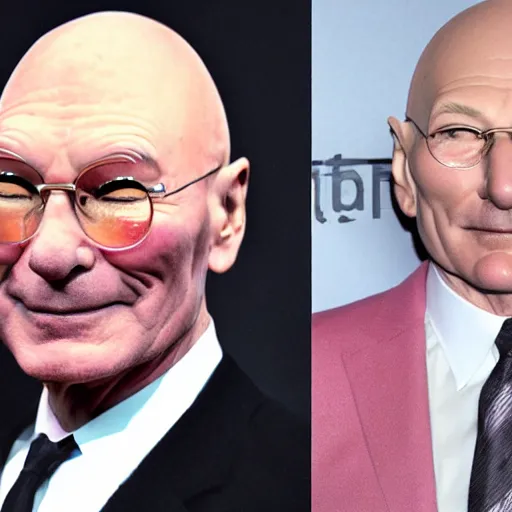 Prompt: photo of a hybrid between patrick star and patrick stewart